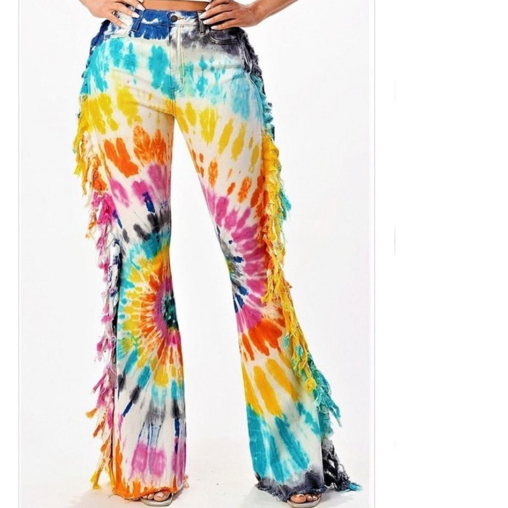 Rainbow Fringe Jeans